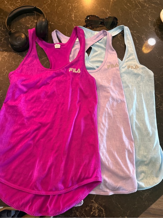 Fila Tops - Fila Women's Racerback Tank Trio - Magenta, Lavender, Light Blue